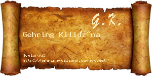 Gehring Kiliána névjegykártya